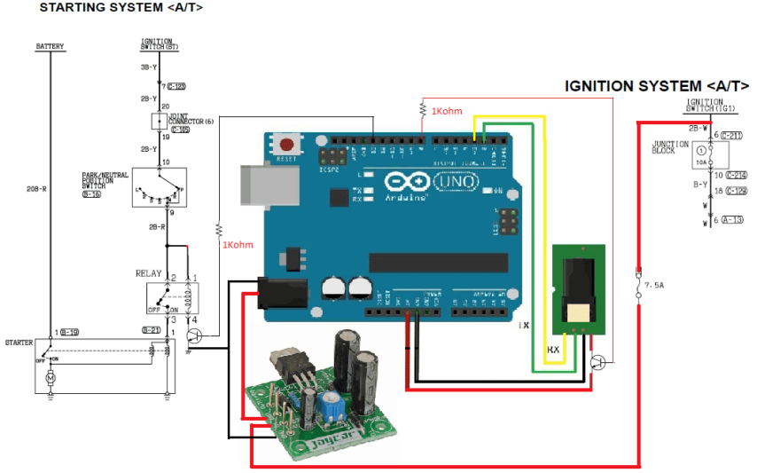 Circuit un control d'acces d'une voiture par empreintes digitale à base d'arduino