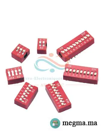 Interrupteur DIP Switch 4Pin 2,54 mm plusieur valeurs Interrupteur DIP Switch 4Pin 2,54 mm plusieur valeurs