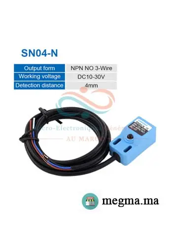 SN04-N Capteur De Proximité Inductif NPN 4mm Cable 1m SN04-N Capteur De Proximité Inductif NPN 4mm Cable 1m