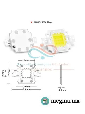 Puce LED 10W blanche SMD haute puissance