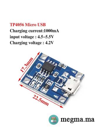 TP4056 Micro USB 5V 1A avec protection