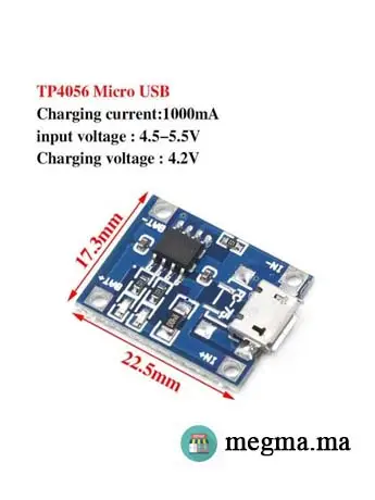 TP4056 Micro USB 5V 1A avec protection TP4056 Micro USB 5V 1A avec protection