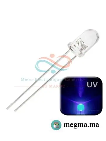LED UV Ultra violette 390-395nm 5mm LED UV Ultra violette 390-395nm 5mm