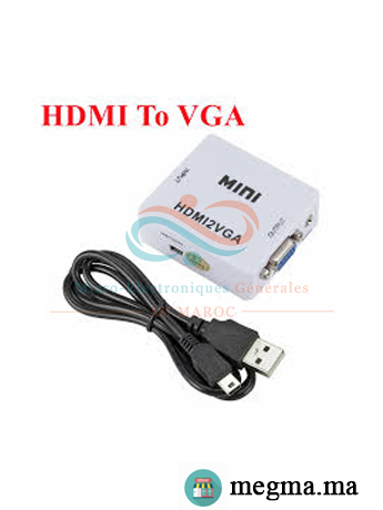 Convertisseur HDMI vers VGA 1080P – Adaptateur Vidéo HDMI to VGA
