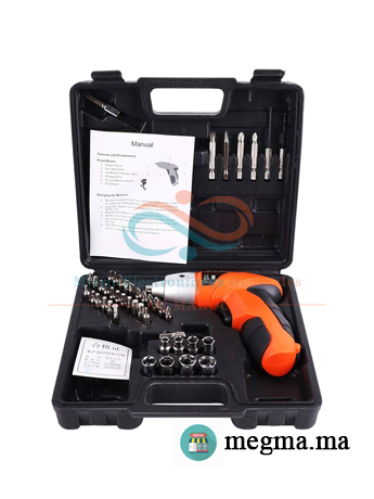 Mini Visseuse Électrique Sans Fil 3,6V – Kit 47 Pièces – Batterie 1800mAh